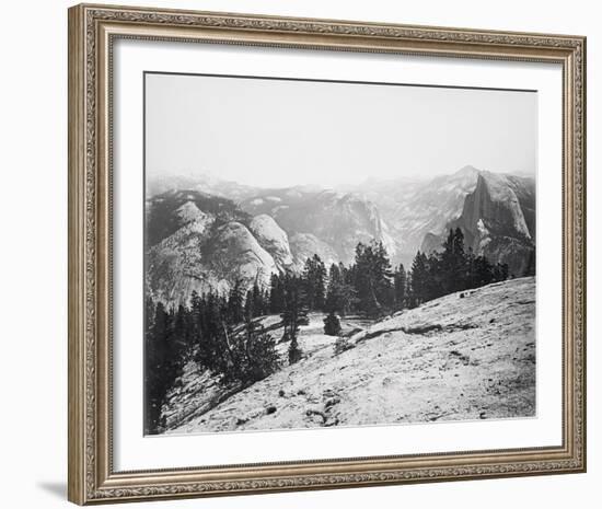 The Domes from the Sentinel Dome, Yosemite-Carleton E Watkins-Framed Giclee Print