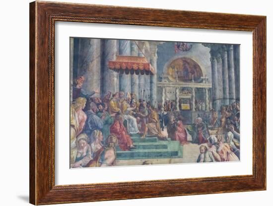 The Donation of Rome, Detail, 1523-24 (Fresco)-Giulio Romano-Framed Giclee Print