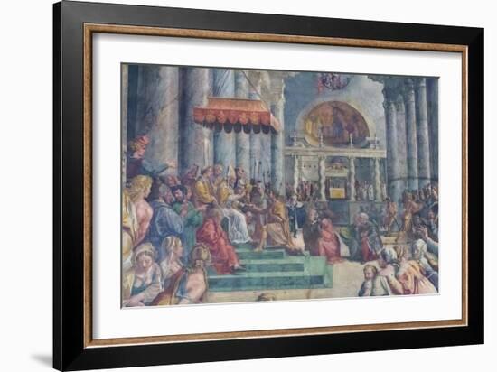 The Donation of Rome, Detail, 1523-24 (Fresco)-Giulio Romano-Framed Giclee Print