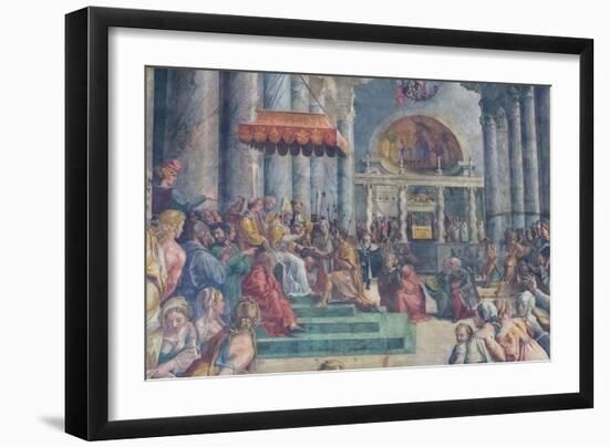 The Donation of Rome, Detail, 1523-24 (Fresco)-Giulio Romano-Framed Giclee Print