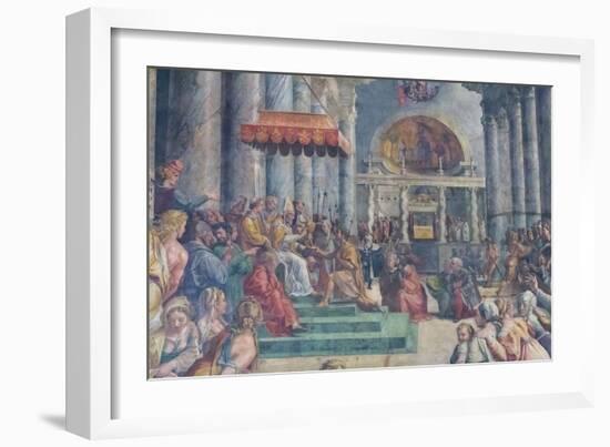 The Donation of Rome, Detail, 1523-24 (Fresco)-Giulio Romano-Framed Giclee Print