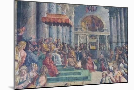 The Donation of Rome, Detail, 1523-24 (Fresco)-Giulio Romano-Mounted Giclee Print