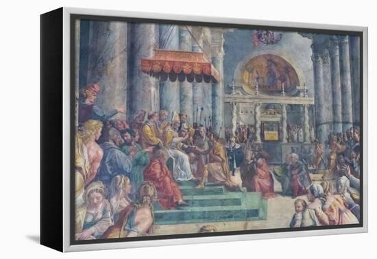 The Donation of Rome, Detail, 1523-24 (Fresco)-Giulio Romano-Framed Premier Image Canvas