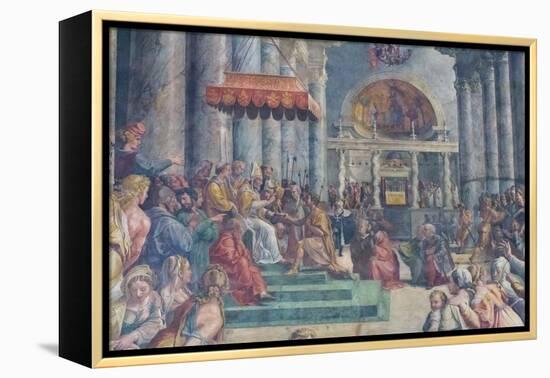 The Donation of Rome, Detail, 1523-24 (Fresco)-Giulio Romano-Framed Premier Image Canvas
