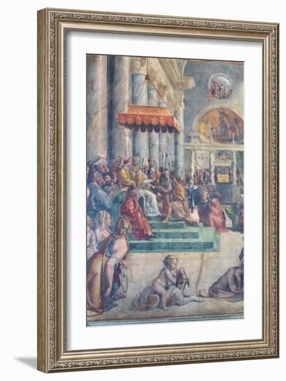 The Donation of Rome, Detail, 1523-24 (Fresco)-Giulio Romano-Framed Giclee Print
