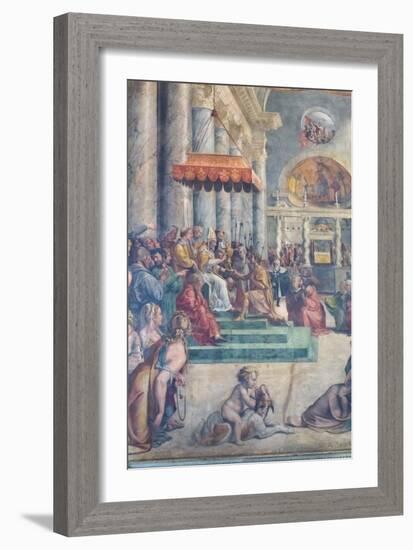 The Donation of Rome, Detail, 1523-24 (Fresco)-Giulio Romano-Framed Giclee Print