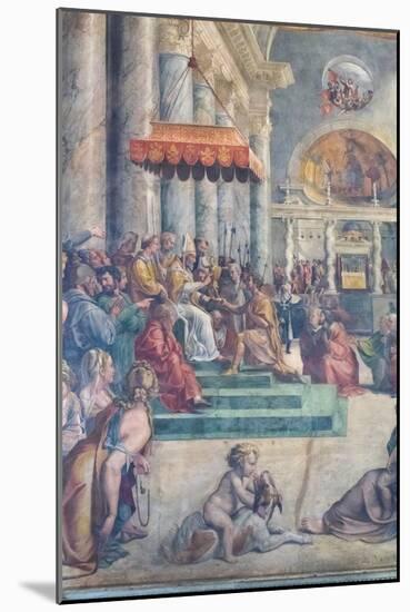 The Donation of Rome, Detail, 1523-24 (Fresco)-Giulio Romano-Mounted Giclee Print