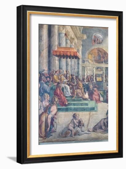 The Donation of Rome, Detail, 1523-24 (Fresco)-Giulio Romano-Framed Giclee Print
