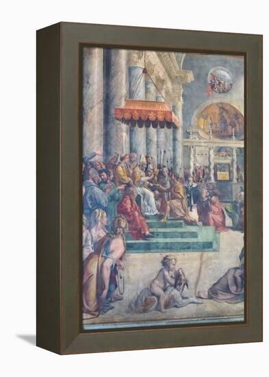 The Donation of Rome, Detail, 1523-24 (Fresco)-Giulio Romano-Framed Premier Image Canvas