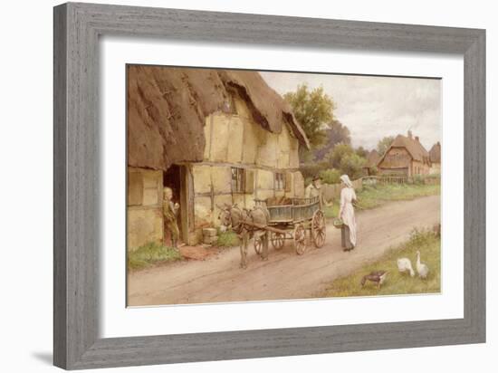 The Donkey Cart, c.1920-Charles Edward Wilson-Framed Giclee Print