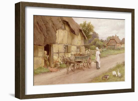 The Donkey Cart, c.1920-Charles Edward Wilson-Framed Giclee Print