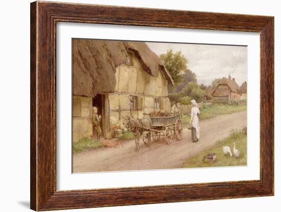 The Donkey Cart, c.1920-Charles Edward Wilson-Framed Giclee Print