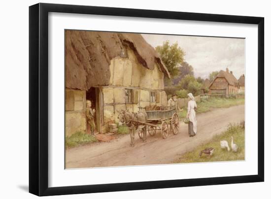 The Donkey Cart, c.1920-Charles Edward Wilson-Framed Giclee Print