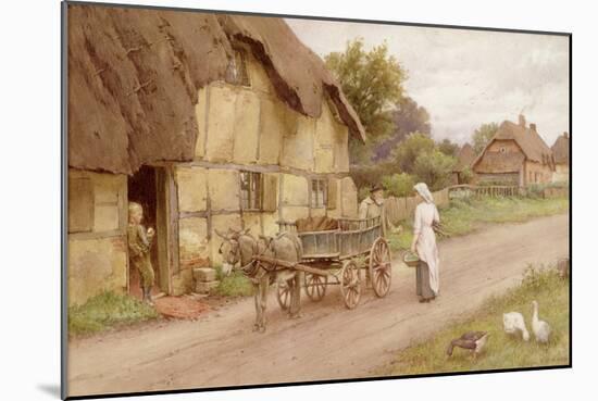 The Donkey Cart, c.1920-Charles Edward Wilson-Mounted Giclee Print