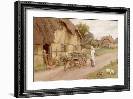 The Donkey Cart, c.1920-Charles Edward Wilson-Framed Giclee Print