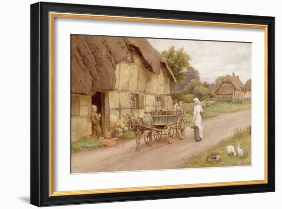 The Donkey Cart, c.1920-Charles Edward Wilson-Framed Giclee Print