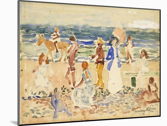 The Donkey Rider-Maurice Brazil Prendergast-Mounted Giclee Print