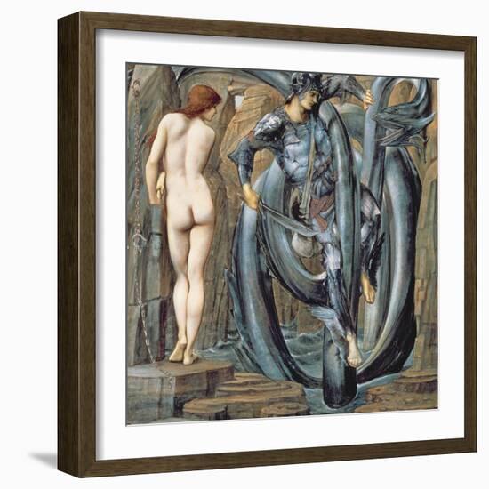 The Doom Fulfilled (Perseus Slaying the Sea Serpent) C.1882-Edward Burne-Jones-Framed Giclee Print