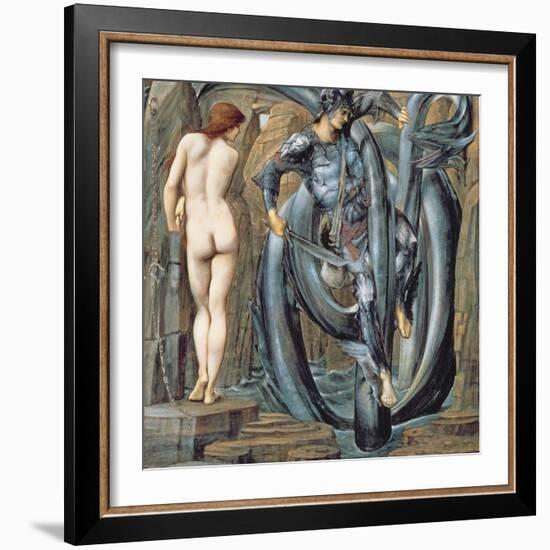 The Doom Fulfilled (Perseus Slaying the Sea Serpent) C.1882-Edward Burne-Jones-Framed Giclee Print