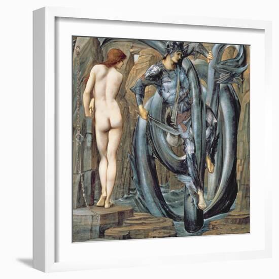 The Doom Fulfilled (Perseus Slaying the Sea Serpent) C.1882-Edward Burne-Jones-Framed Giclee Print