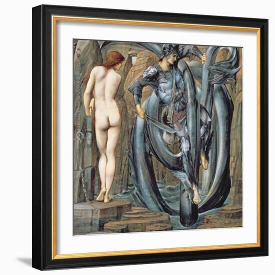 The Doom Fulfilled (Perseus Slaying the Sea Serpent) C.1882-Edward Burne-Jones-Framed Giclee Print