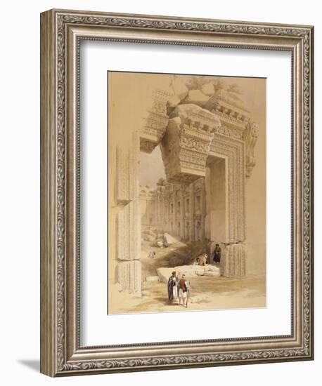 The Doorway of the Temple of Bacchus, Baalbec, 7th May 1839-David Roberts-Framed Giclee Print