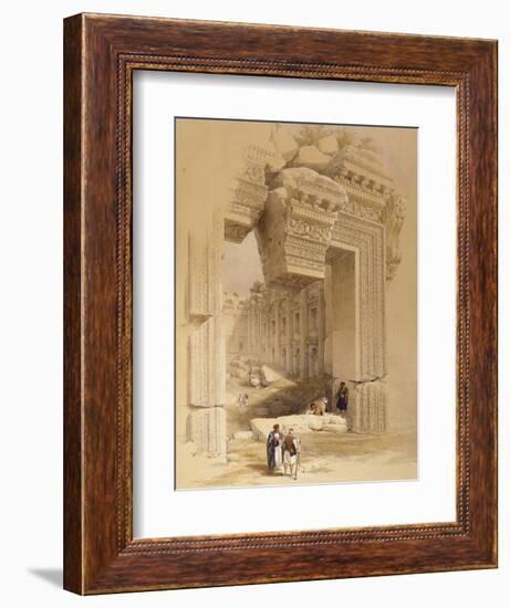 The Doorway of the Temple of Bacchus, Baalbec, 7th May 1839-David Roberts-Framed Giclee Print