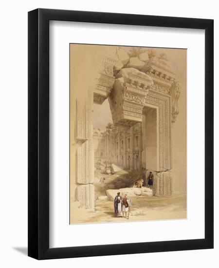 The Doorway of the Temple of Bacchus, Baalbec, 7th May 1839-David Roberts-Framed Giclee Print