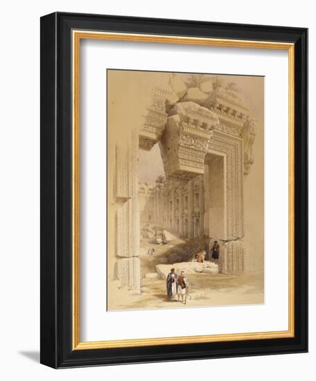 The Doorway of the Temple of Bacchus, Baalbec, 7th May 1839-David Roberts-Framed Giclee Print