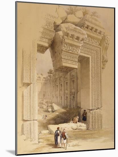 The Doorway of the Temple of Bacchus, Baalbec, 7th May 1839-David Roberts-Mounted Giclee Print