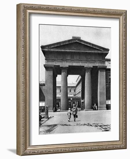 The Doric Arch Leading to Euston Station, London, 1926-1927-McLeish-Framed Giclee Print