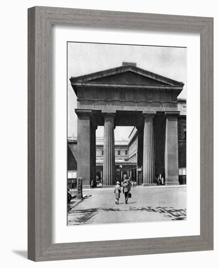 The Doric Arch Leading to Euston Station, London, 1926-1927-McLeish-Framed Giclee Print