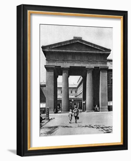 The Doric Arch Leading to Euston Station, London, 1926-1927-McLeish-Framed Giclee Print