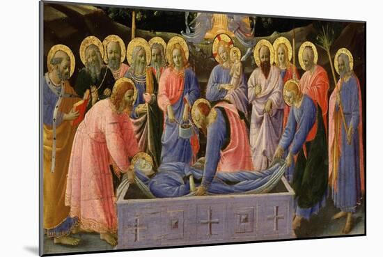 The Dormition of the Virgin Mary, from Predella of C. 1440-Fra Angelico-Mounted Giclee Print