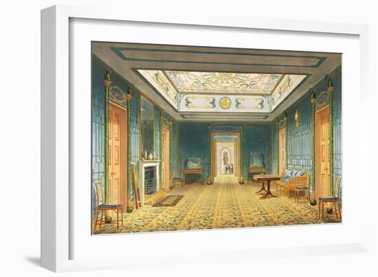 The Double Lobby or Gallery (South) Above the Corridor from Views of the Royal Pavilion, Brighton…-John Nash-Framed Giclee Print