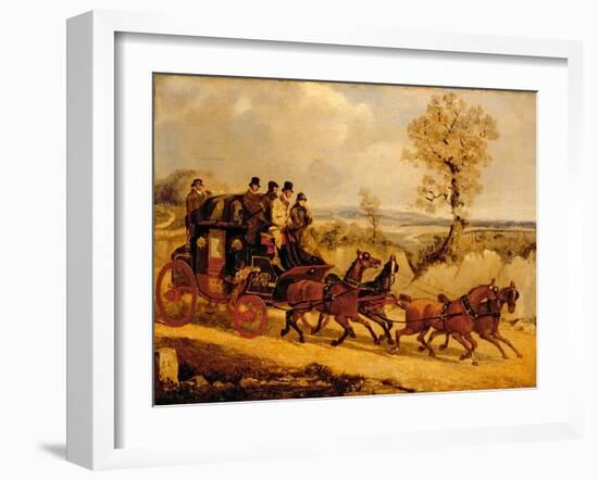 The Dover Coach Going Downhill (Oil on Canvas)-Henry Thomas Alken-Framed Giclee Print