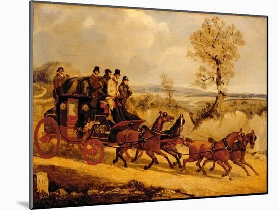 The Dover Coach Going Downhill (Oil on Canvas)-Henry Thomas Alken-Mounted Giclee Print