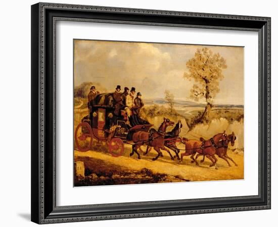 The Dover Coach Going Downhill (Oil on Canvas)-Henry Thomas Alken-Framed Giclee Print