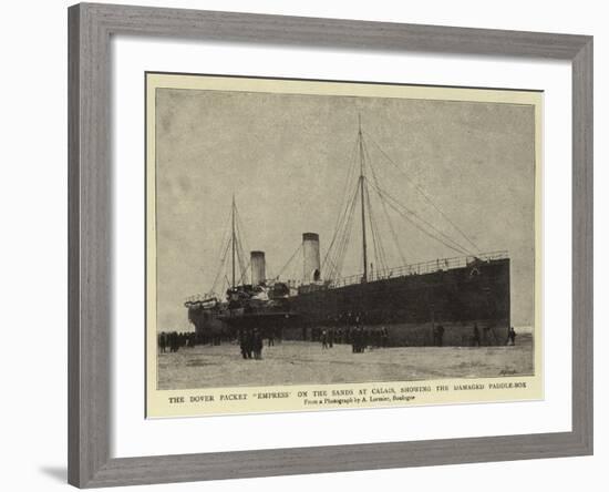 The Dover Packet Empress on the Sands at Calais, Showing the Damaged Paddle-Box-null-Framed Giclee Print