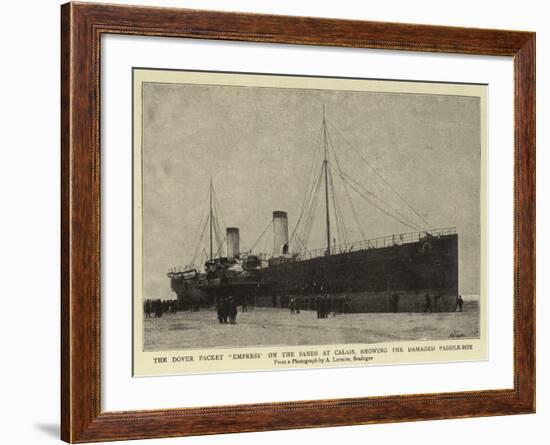 The Dover Packet Empress on the Sands at Calais, Showing the Damaged Paddle-Box-null-Framed Giclee Print