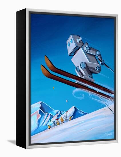 The Downhill Race-Cindy Thornton-Framed Stretched Canvas