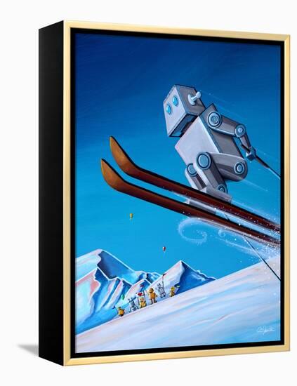 The Downhill Race-Cindy Thornton-Framed Stretched Canvas