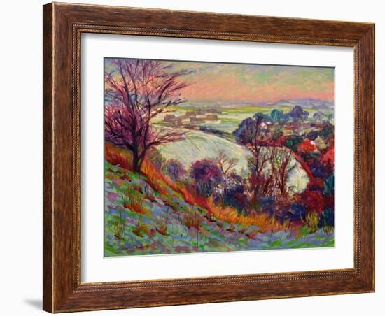 The Downs in Winter-Robert Tyndall-Framed Giclee Print