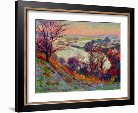 The Downs in Winter-Robert Tyndall-Framed Giclee Print