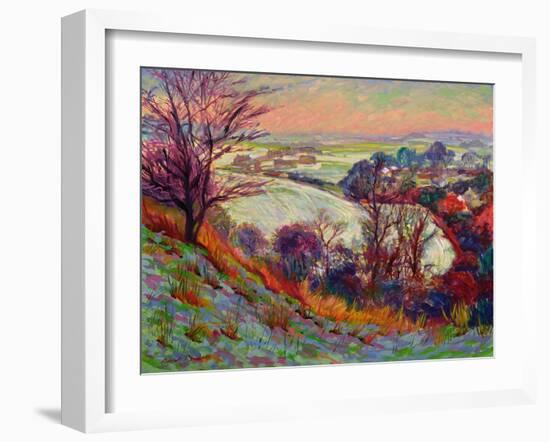 The Downs in Winter-Robert Tyndall-Framed Giclee Print