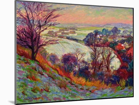 The Downs in Winter-Robert Tyndall-Mounted Giclee Print