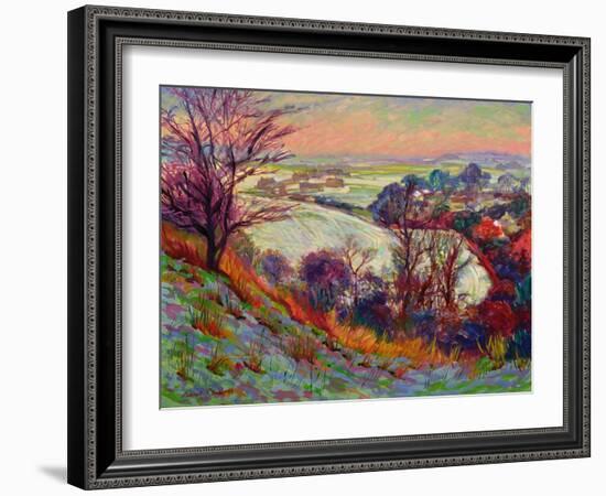 The Downs in Winter-Robert Tyndall-Framed Giclee Print