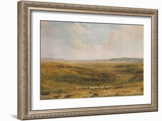 The Downs near Lewes (Seaford Cliff in the distance), c1887-Thomas Collier-Framed Giclee Print