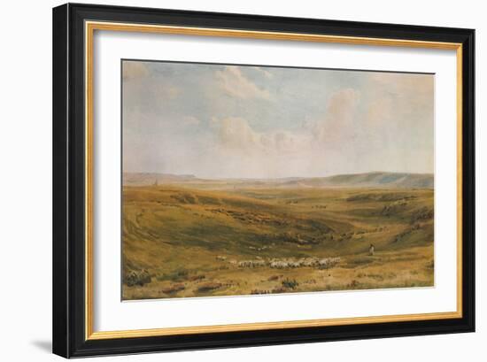 The Downs near Lewes (Seaford Cliff in the distance), c1887-Thomas Collier-Framed Giclee Print