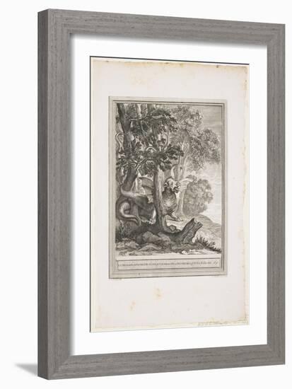 The Dragon of Many Tails, Fable XII, C. 1753-1755-Jean-Baptiste Oudry-Framed Giclee Print